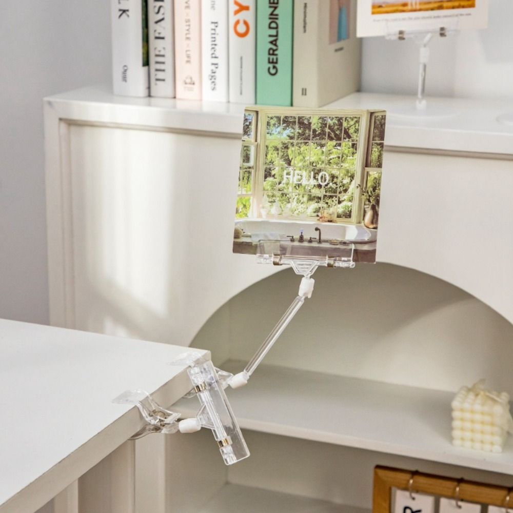 透明フォトクリップデスクトップ、はがきホルダー、調整可能なポ - Pop Display Shelf のレビューと価格